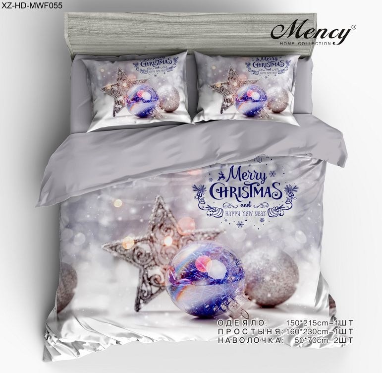 новогоднее постельное белье,новогоднее постельное бельё mency,комплект постельного белья mency,комплект постельного белья,постельное белье с новогодним принтом