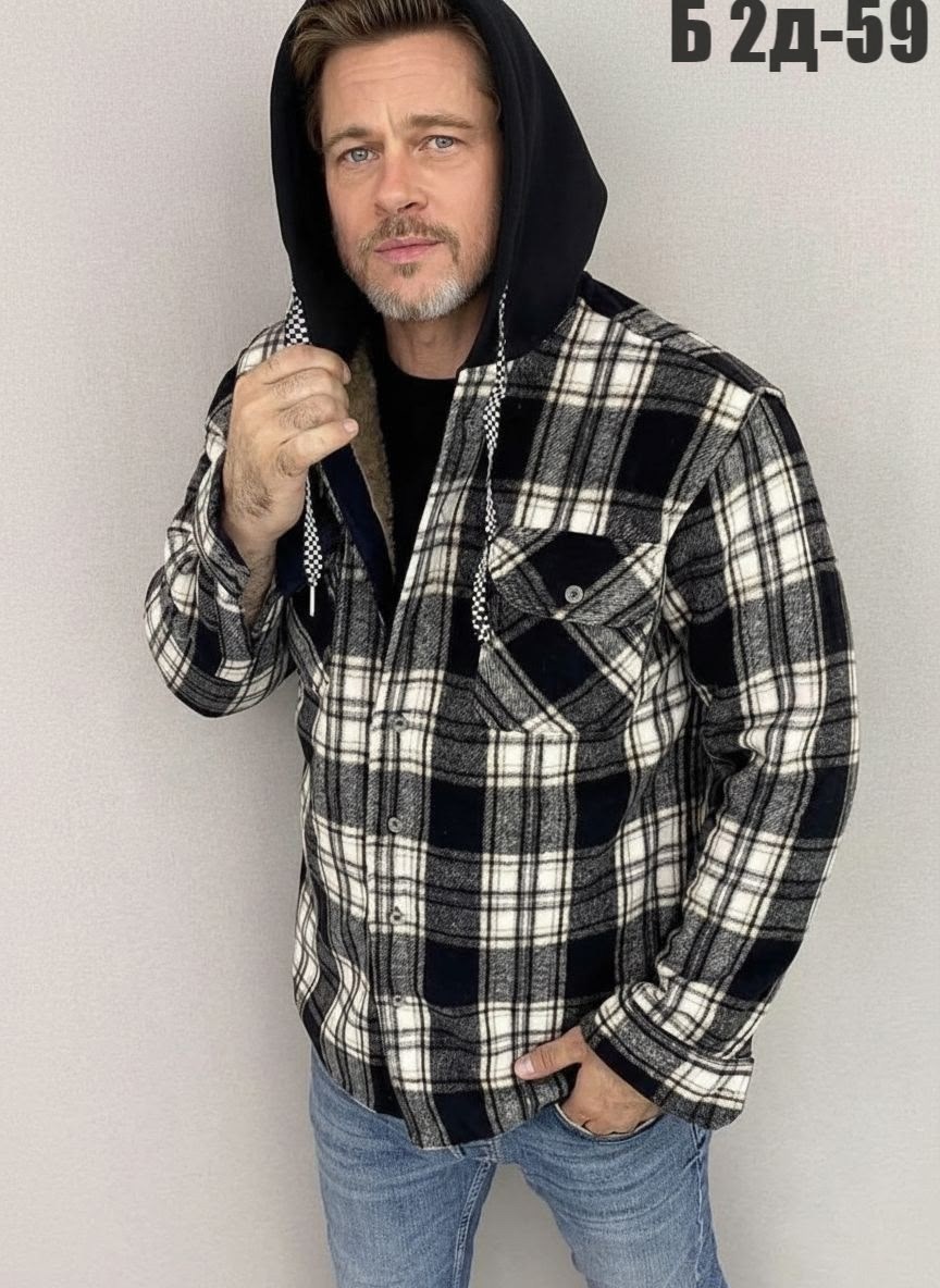 мужская клетчатая рубашка,рубашка в клетку мужская,рубашка с капюшоном,рубашка мужская с капюшоном,рубашка на меху
