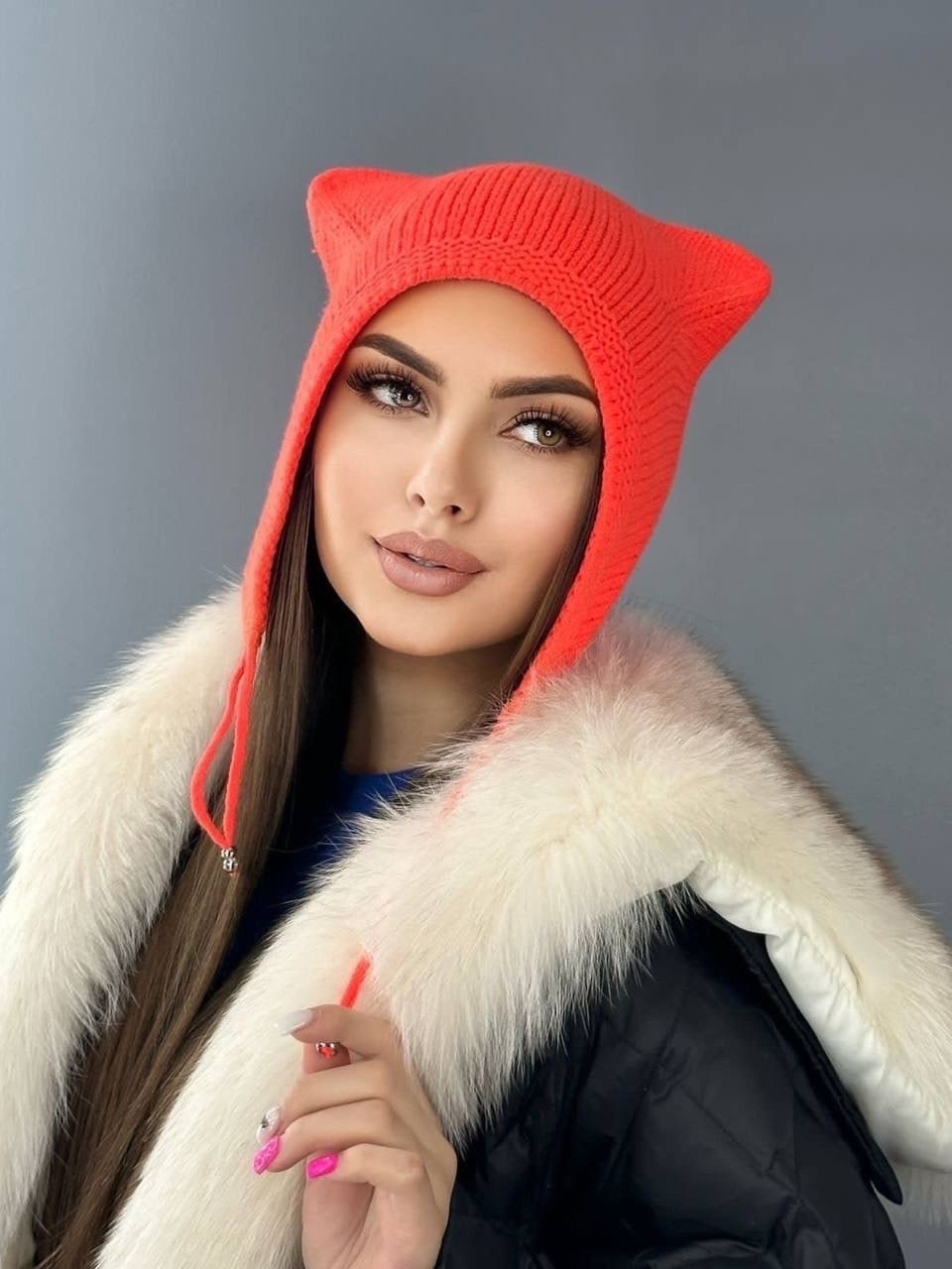 шапка женская из ангоры с ушками дом радости,шапка с ушками,шапка женская из ангоры,шапка для женщин,шапка женская с ушками