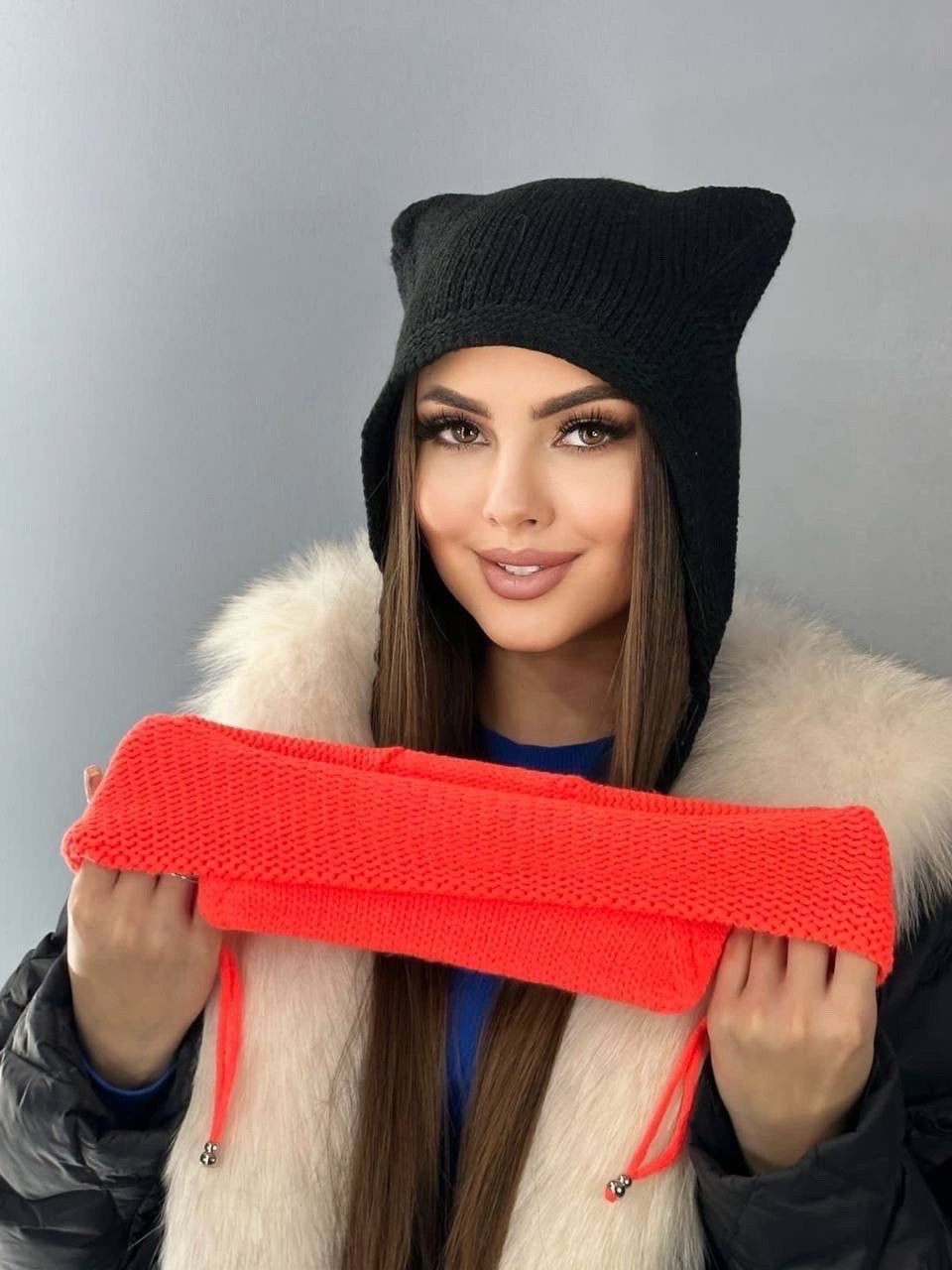 шапка с ушками,женская шапка с ушками,шапка для женщин,шапка с ушками из ангоры,шапка чепчик с ушками