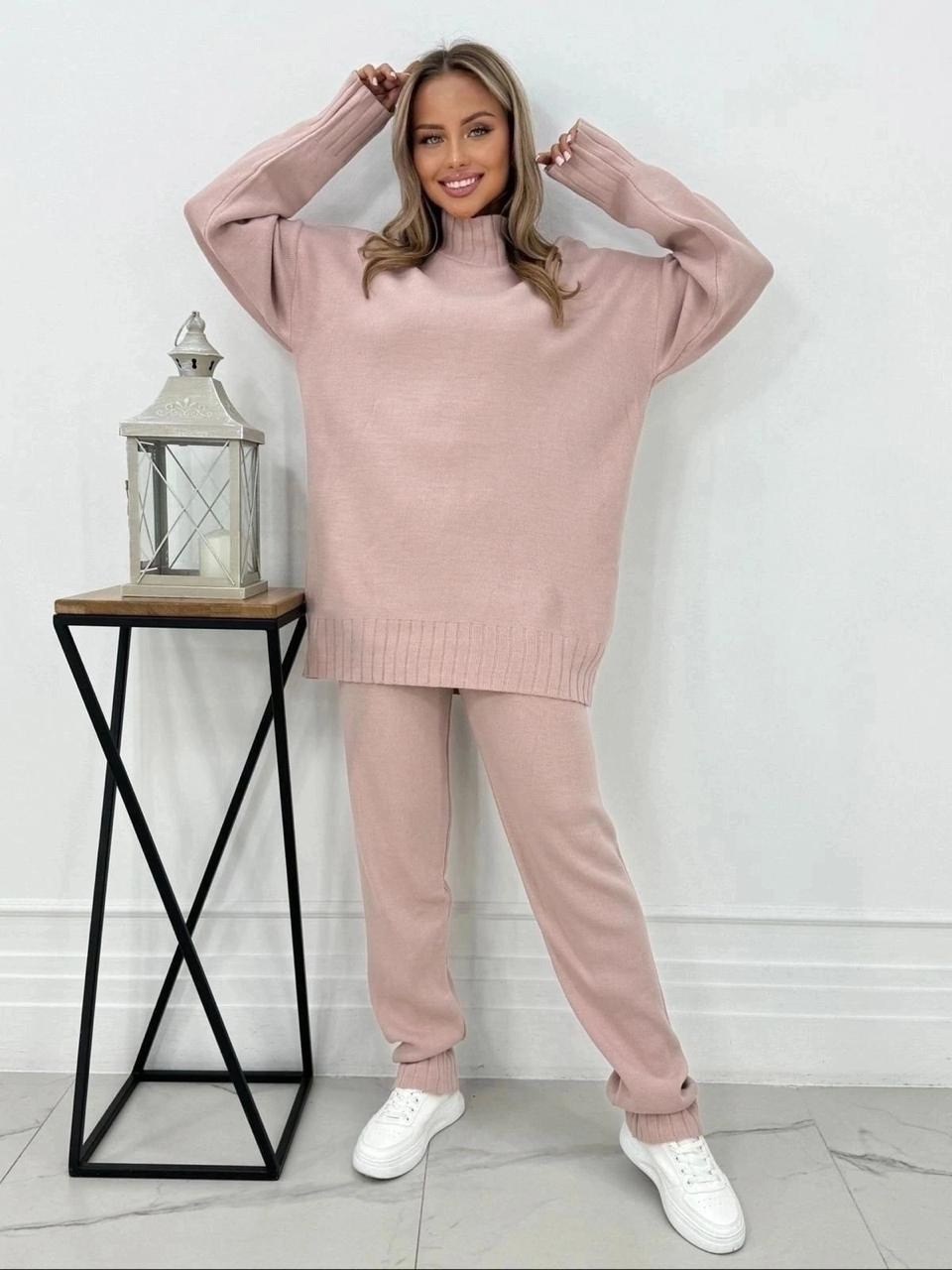 женский трикотажный костюм,трикотажный теплый костюм,теплый костюм с брюками,костюмы трикотажные,трикотажный костюм с брюкам