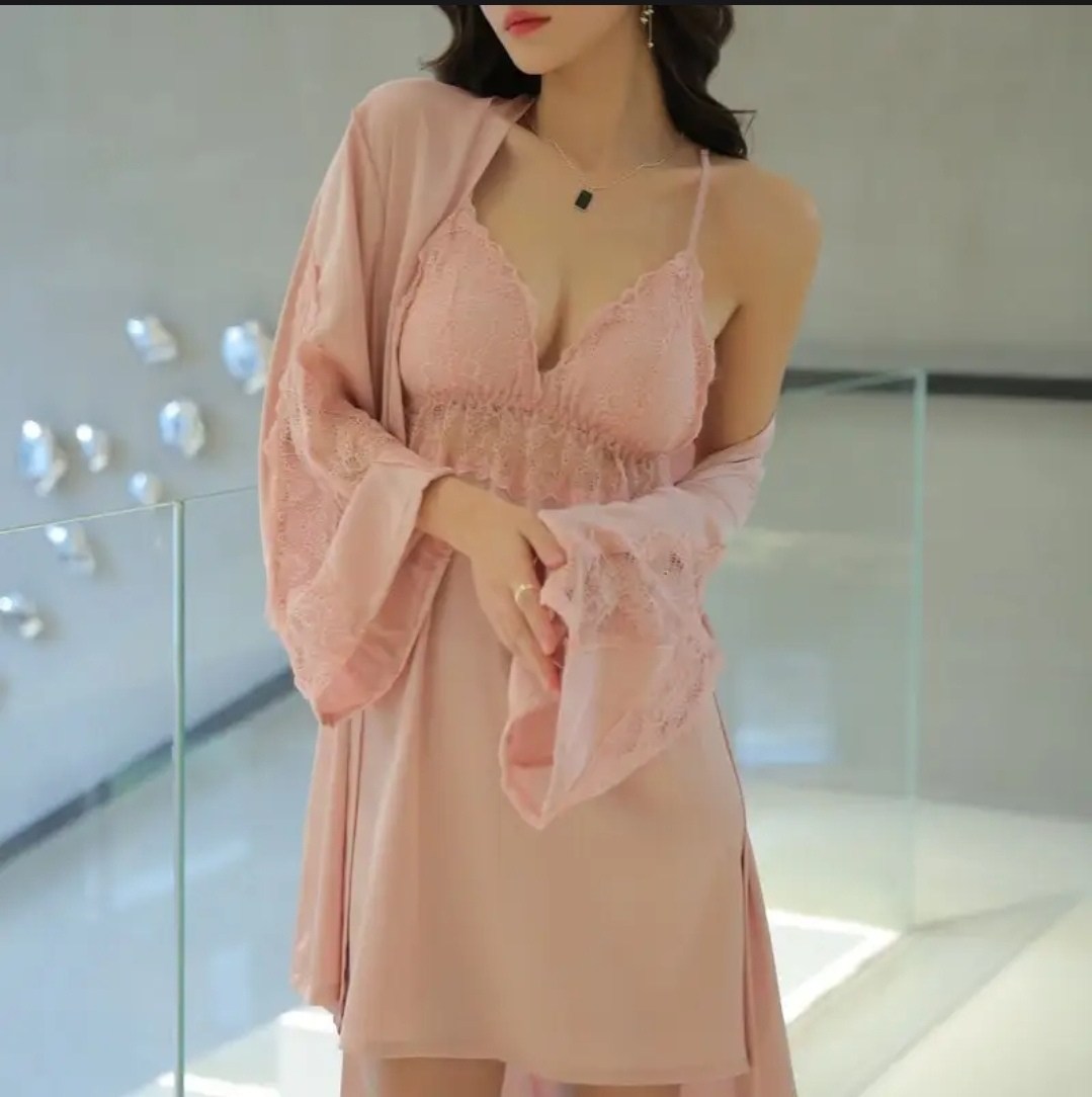 пеньюар женский,пеньюар,комплект халат и сорочка женская,халат и сорочка комплект,женская пижама комплект