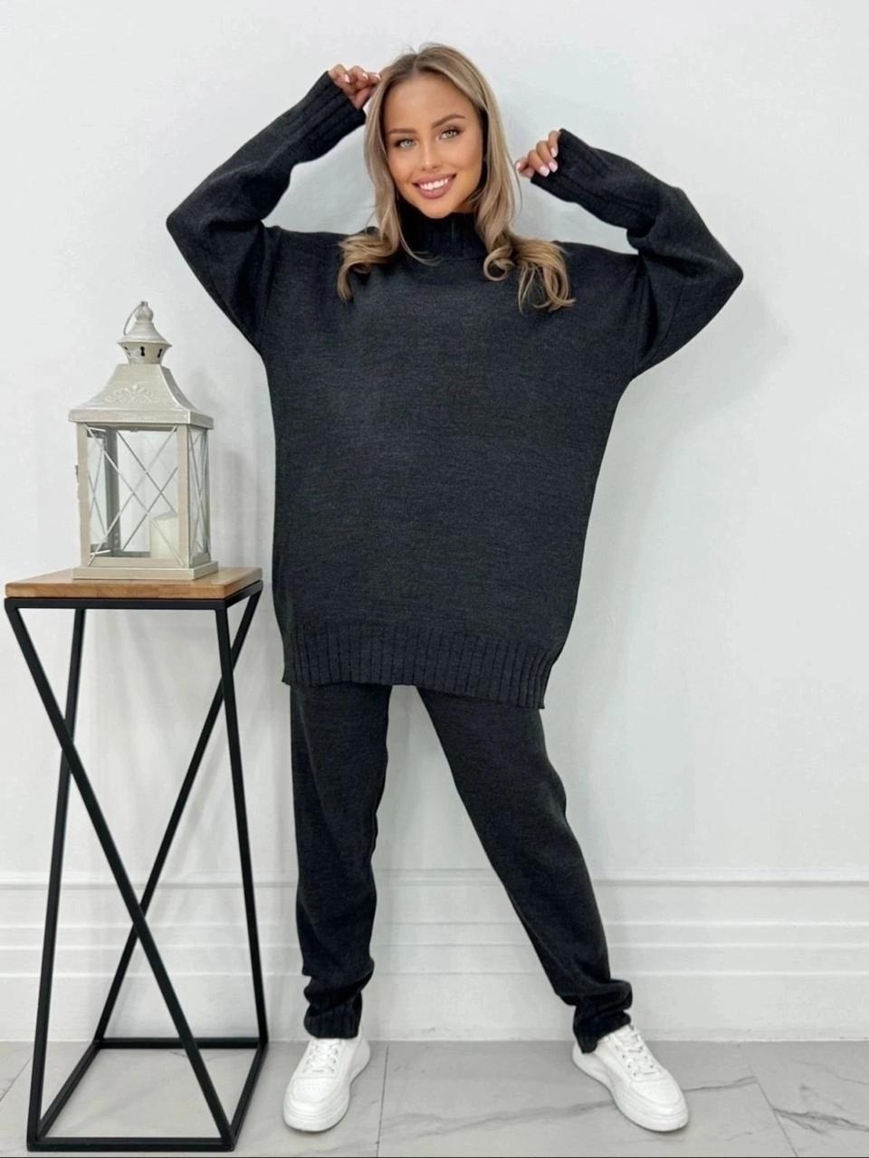 женский трикотажный костюм,трикотажный теплый костюм,теплый костюм с брюками,костюмы трикотажные,трикотажный костюм с брюкам