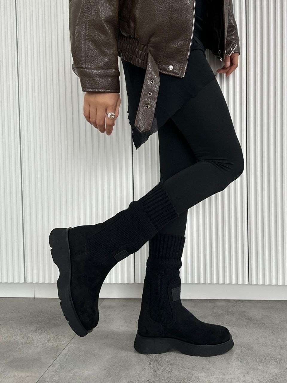 ,женские ботинки,зимняя женская ,ботинки зимние челси,замшевые ботинки