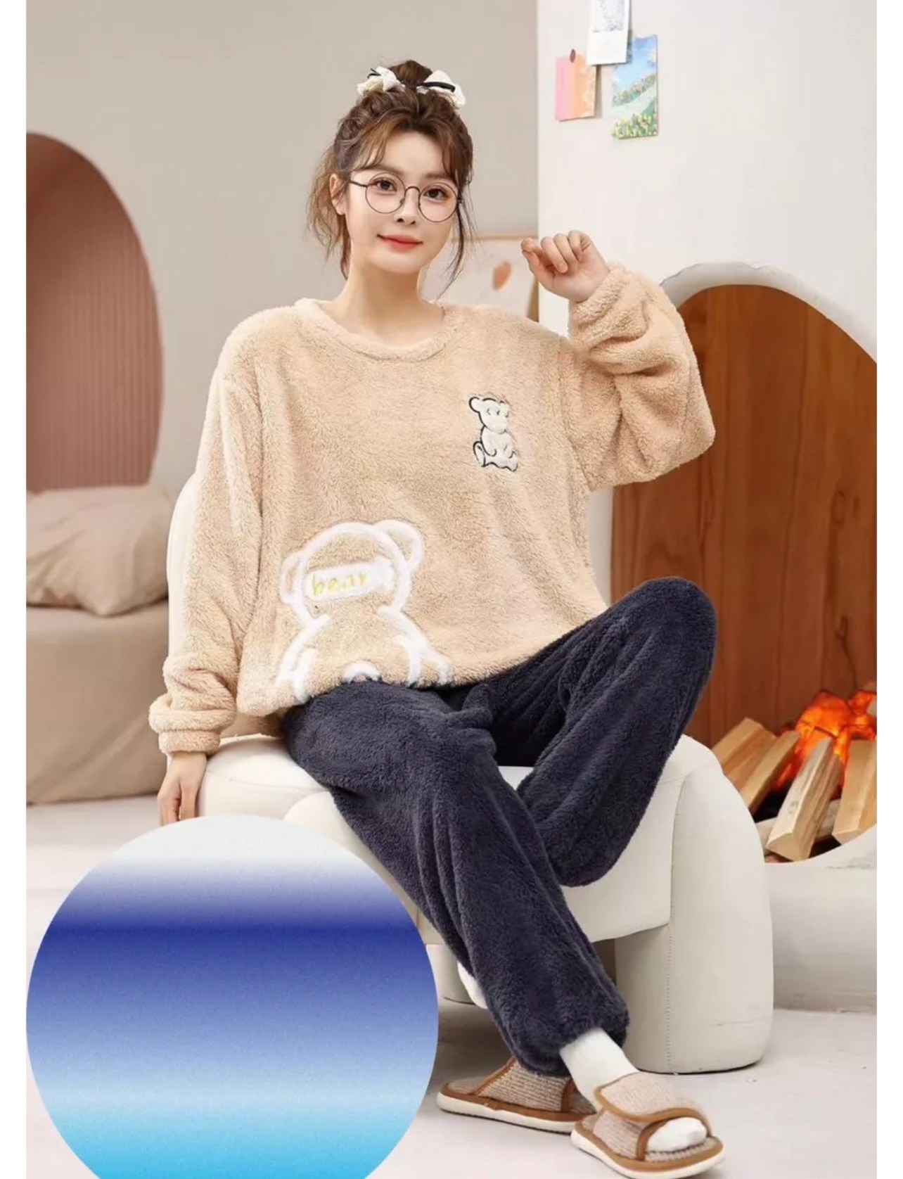 пижама со штанами теплая плюшевая,пижама теплая женская,теплая пижама,домашняя одежда пижама,плюшевая пижама