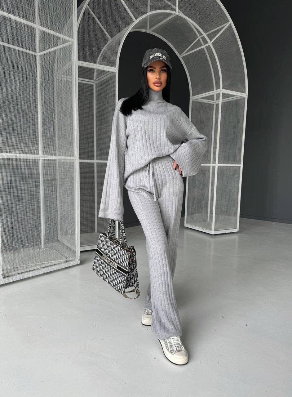 вязаные костюмы,трикотажные костюмы,стильные костюмы,трикотажный костюм с брюками палаццо женский,вязаные костюмы женские