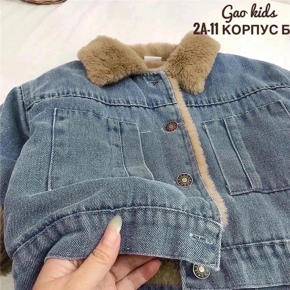 джинсовая куртка для девочек,джинсовая куртка пул энд бир с мехом,куртка джинсовая,утепленная джинсовая куртка,зимняя джинсовая куртка