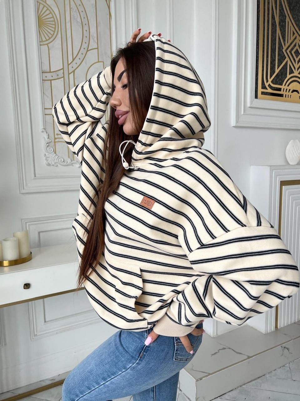 женская кофта,толстовка в стиле,женский свитшот,свитшот в полоску,стильное худи