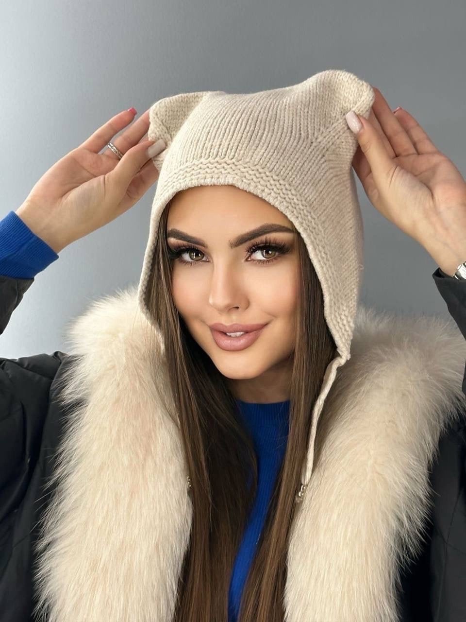 шапка с ушками,женская шапка с ушками,шапка для женщин,шапка с ушками из ангоры,шапка чепчик с ушками