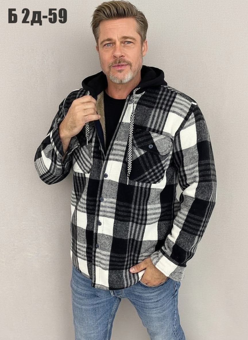 мужская клетчатая рубашка,рубашка в клетку мужская,рубашка с капюшоном,рубашка мужская с капюшоном,рубашка на меху