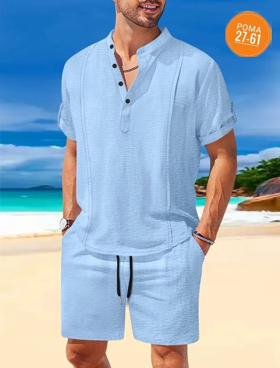 костюм летний мужской,пляжная рубашка мужская,мужские комплекты,мужская мода,летняя мужская