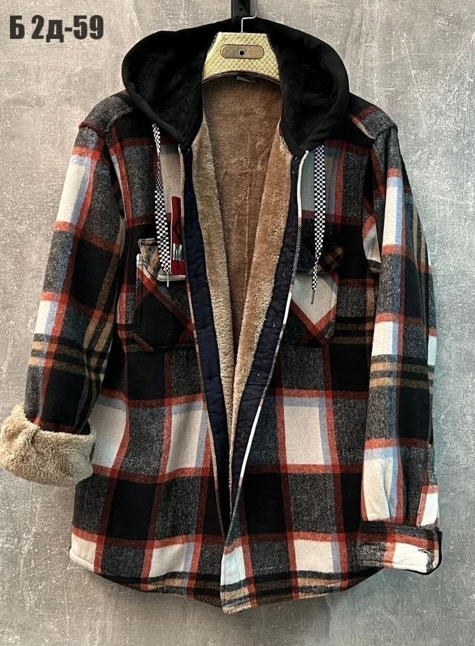 рубашка с капюшоном,рубашка на меху,теплая рубашка,рубашка в клетку с капюшоном,куртка в клетку