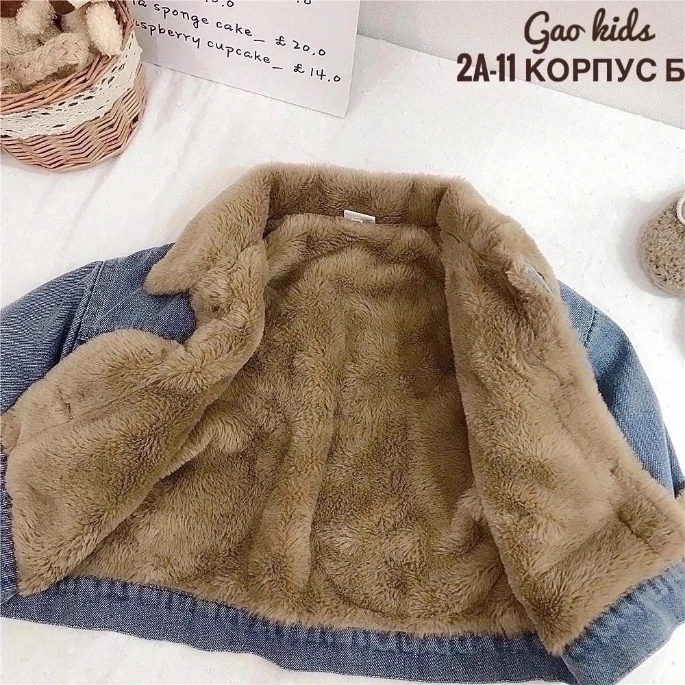 джинсовая куртка для девочек,джинсовая куртка пул энд бир с мехом,куртка джинсовая,утепленная джинсовая куртка,зимняя джинсовая куртка