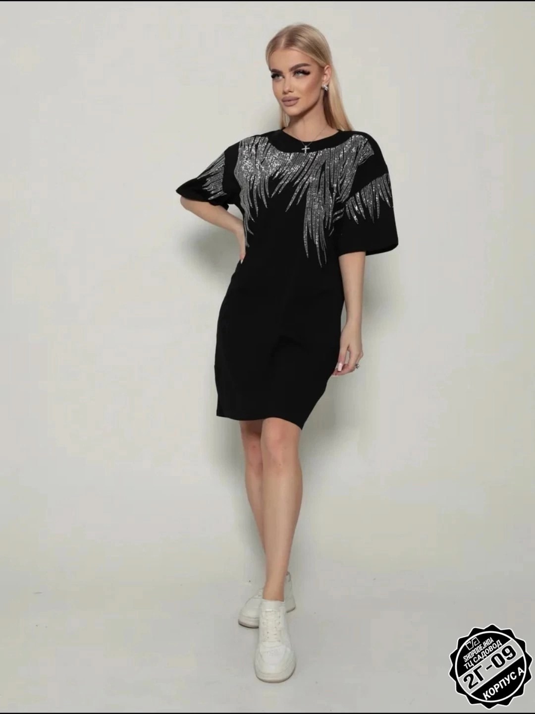 туника стильная,женские туники,платье туника,футболка оверсайз со стразам,платье женское туника