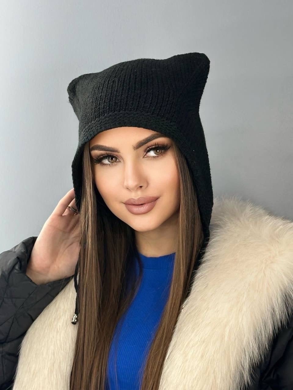 шапка с ушками,женская шапка с ушками,шапка для женщин,шапка с ушками из ангоры,шапка чепчик с ушками