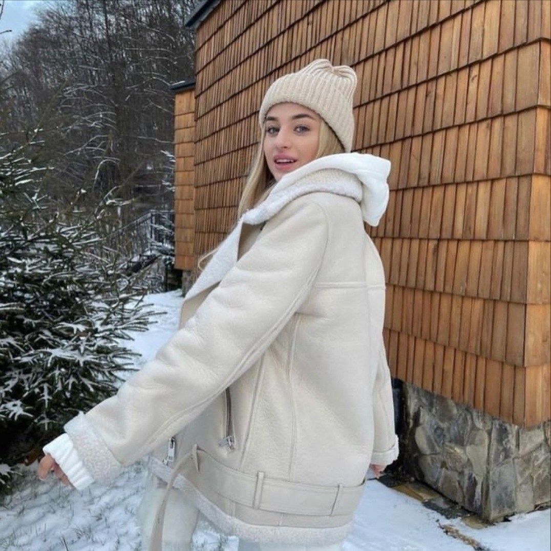 дубленка женская,стильная дубленка,зимний стиль одежды,дубленка зимняя,белая дубленка
