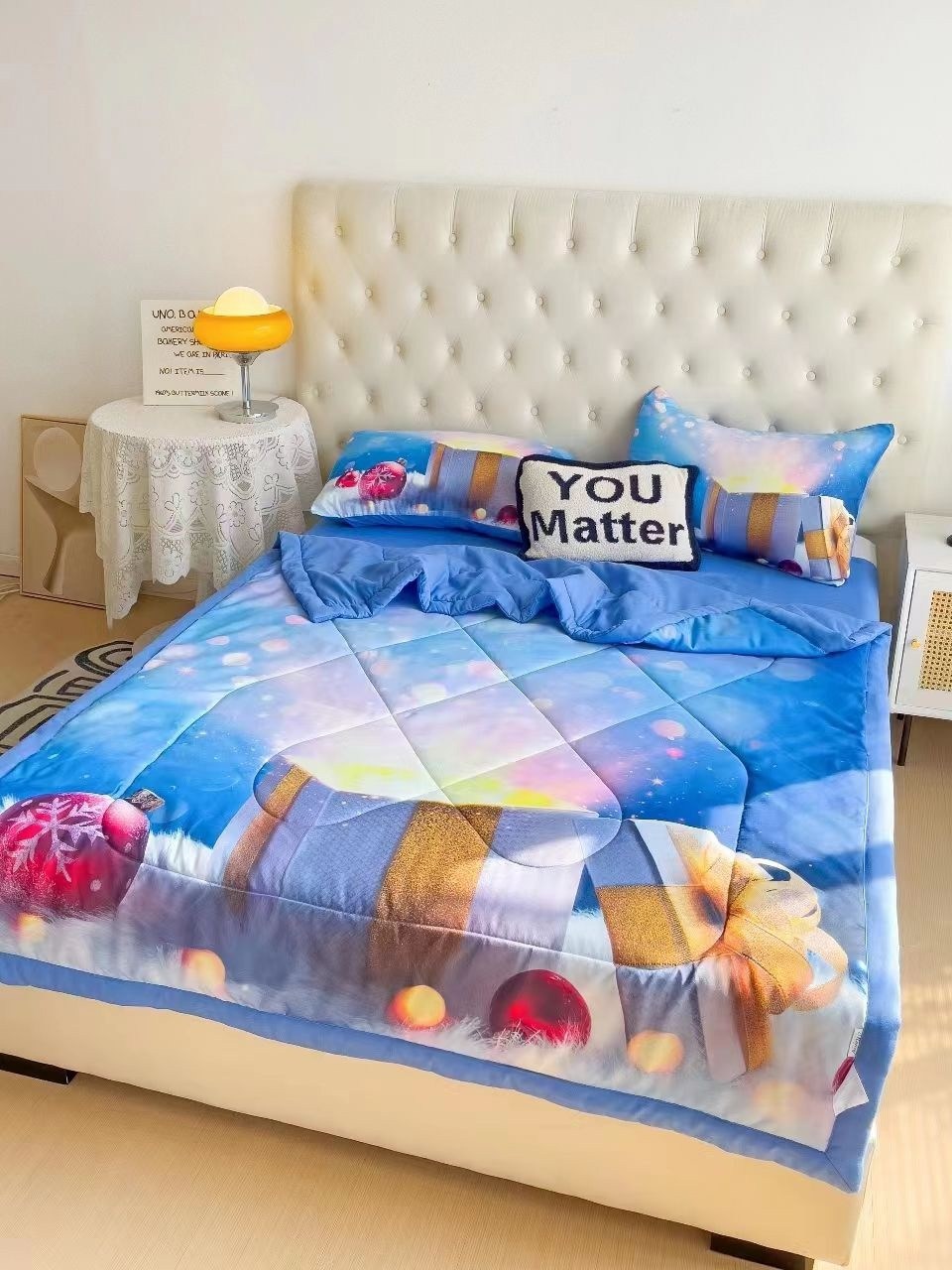 новогоднее постельное белье,новогоднее постельное бельё mency,комплект постельного белья mency,комплект постельного белья,постельное белье с новогодним принтом