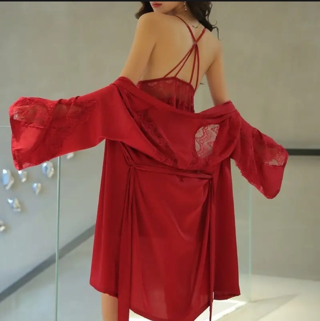 пеньюар женский,пеньюар,комплект халат и сорочка женская,халат и сорочка комплект,женская пижама комплект