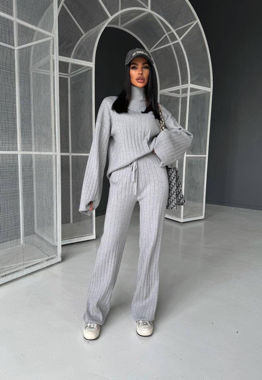 вязаные костюмы,трикотажные костюмы,стильные костюмы,трикотажный костюм с брюками палаццо женский,вязаные костюмы женские