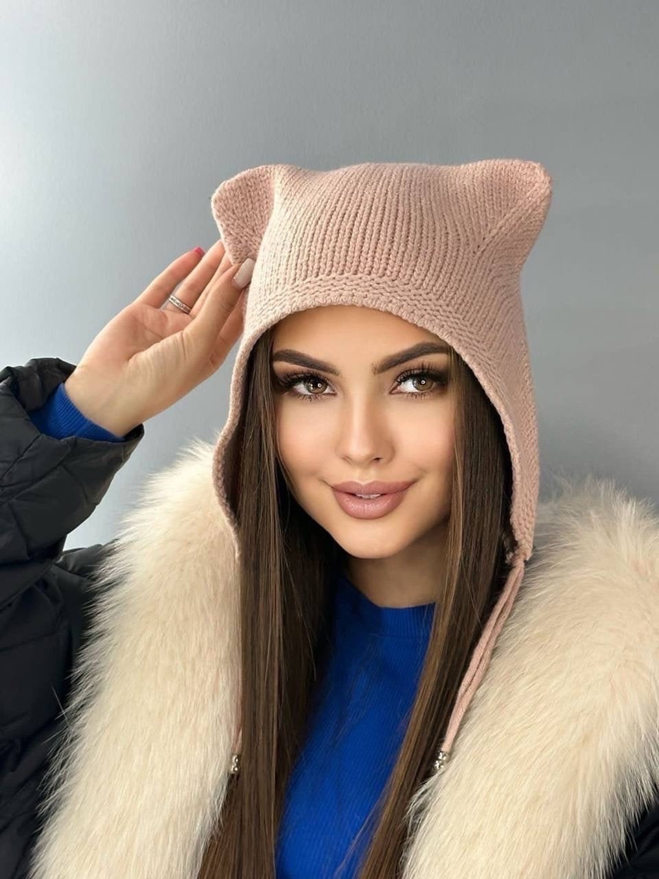 шапка женская из ангоры с ушками дом радости,шапка с ушками,шапка женская из ангоры,шапка для женщин,шапка женская с ушками