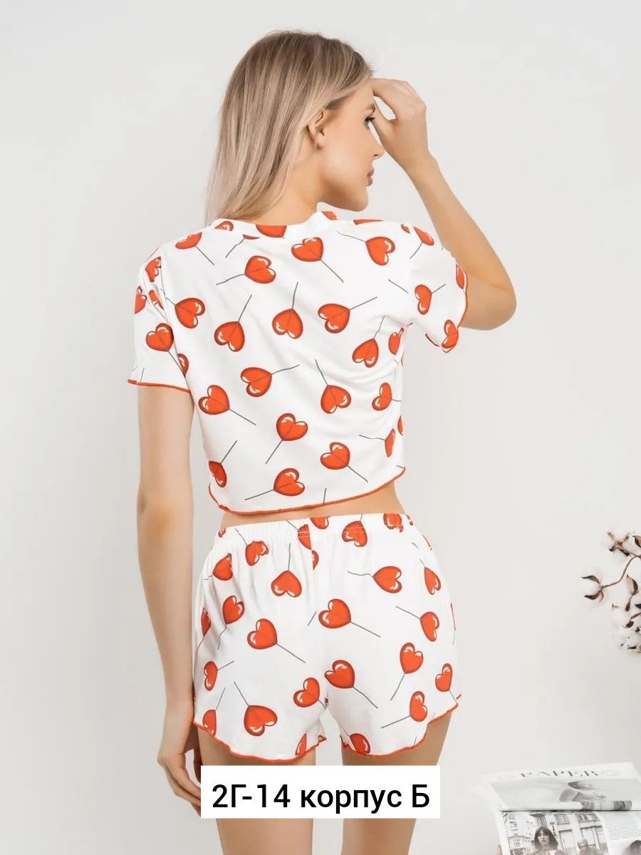 женские пижамы,пижама женская с шортам,пижама женская с шортами и майкой,пижама женская с сердечками,пижама женская с шортами и топ