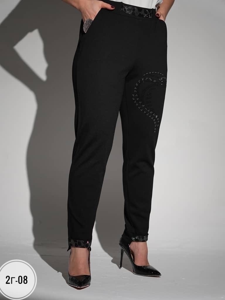 брюки трикотажные плотные со стразами lamaxx,брюки зауженные,женский брюки,брюки со стразами,брюки трикотажные