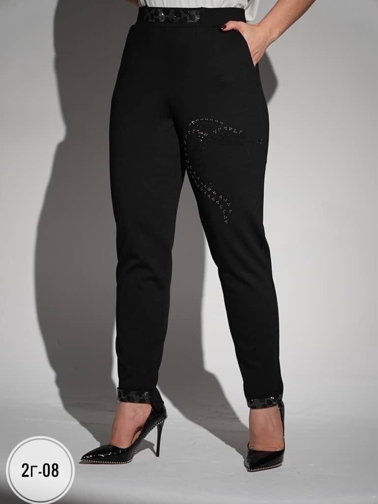 брюки трикотажные плотные со стразами lamaxx,брюки зауженные,женский брюки,брюки со стразами,брюки трикотажные