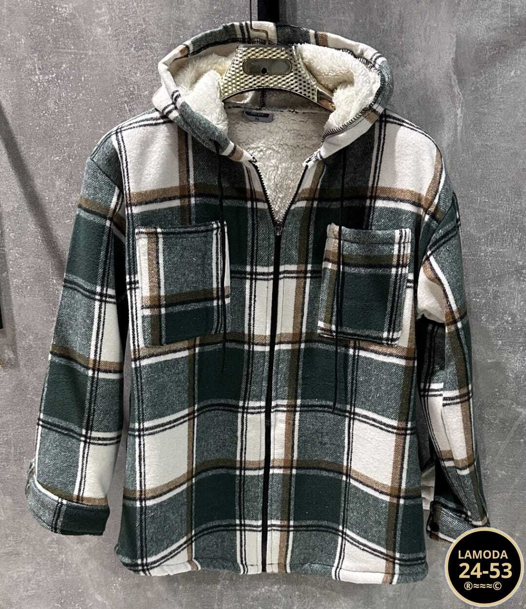теплая рубашка,рубашка с капюшоном,рубашка теплая в клетку оверсайз,утепленная рубашка,рубашка клетку с капюшоном