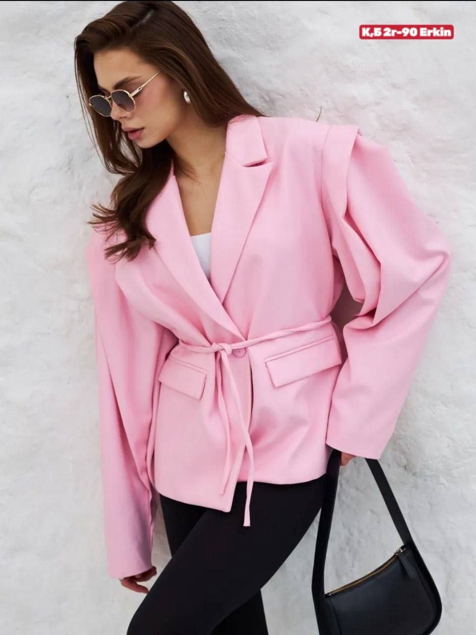 пиджак розовый,женские пиджаки,пиджак,стильный жакет,жакет с поясом