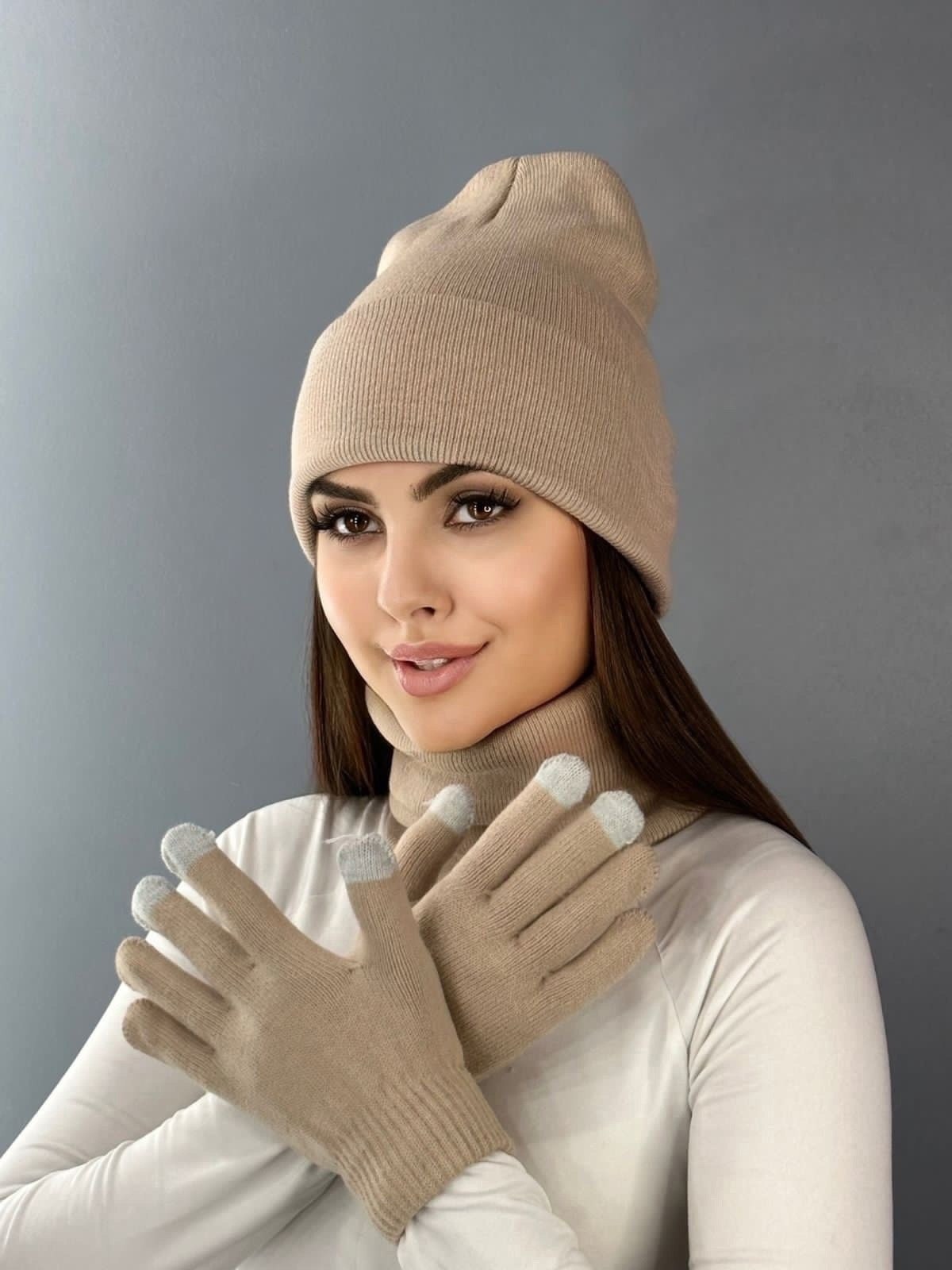 женский комплект шапка,комплект шапка снуд перчатки,шапка снуд комплект,шапка снуд перчатки,женская трикотажная шапка