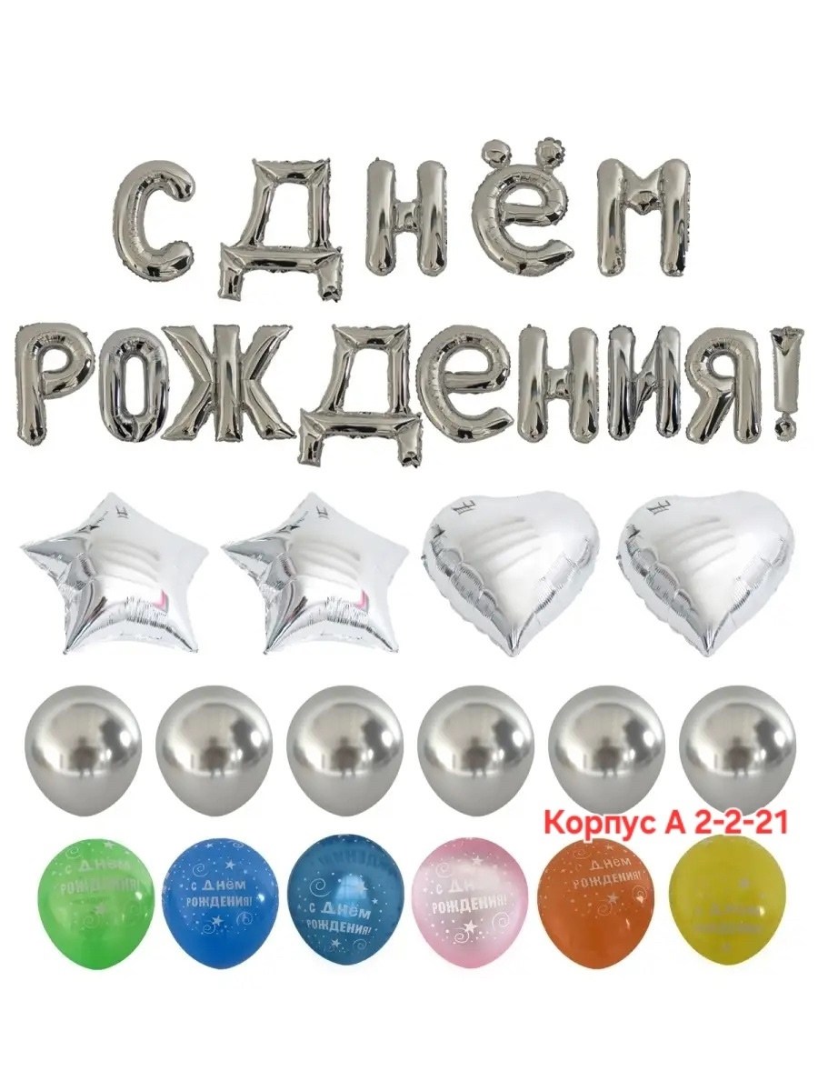 набор воздушных шаров на день рождение,набор шаров на день рождение,шар фольгированный с днем рождения,растяжка с днем рождения фольга,шары-буквы "с днем рождения"