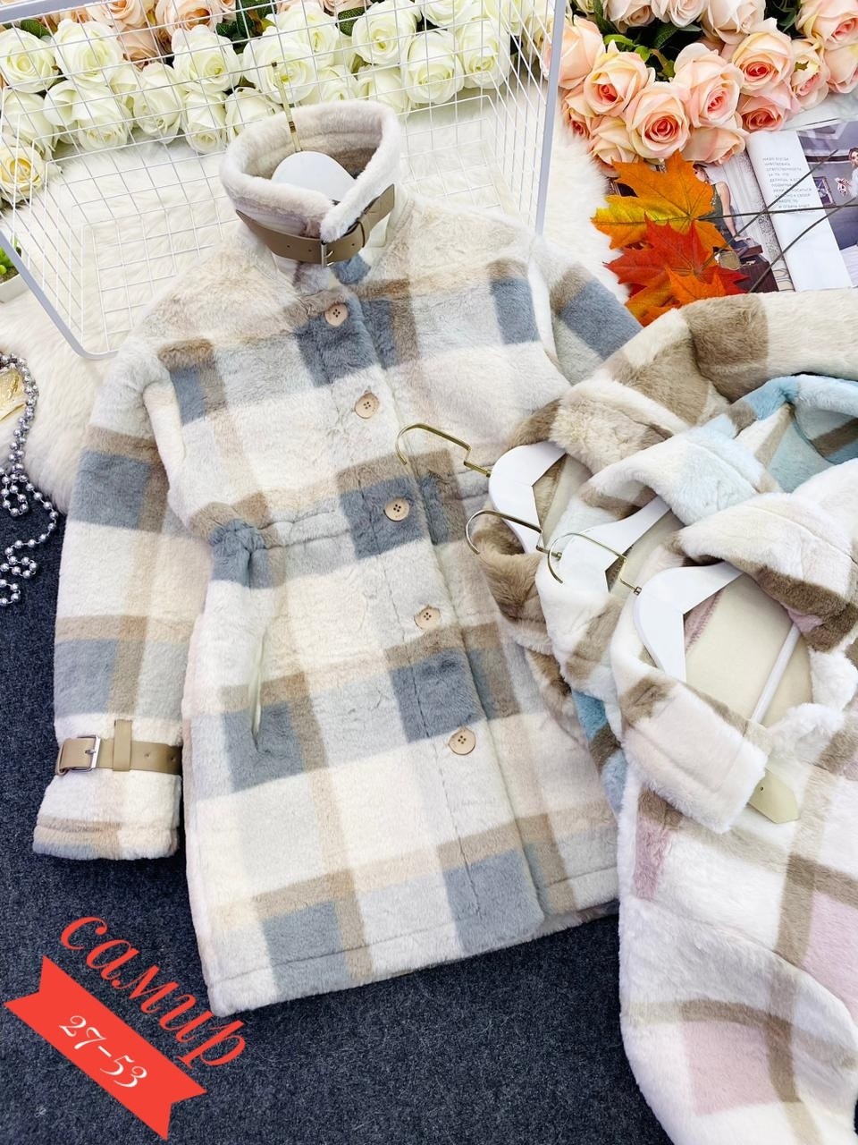 пальто в клетку,пальто для девочек,детское пальто,шерстяное пальто,пальто меховое