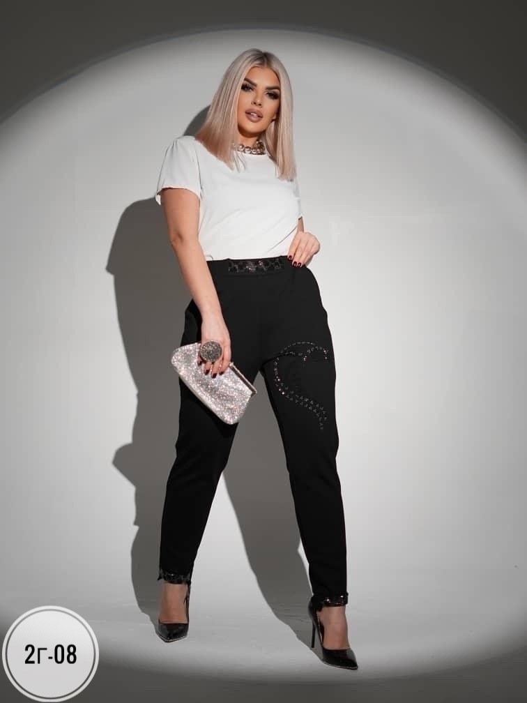 брюки трикотажные плотные со стразами lamaxx,брюки зауженные,женский брюки,брюки со стразами,брюки трикотажные