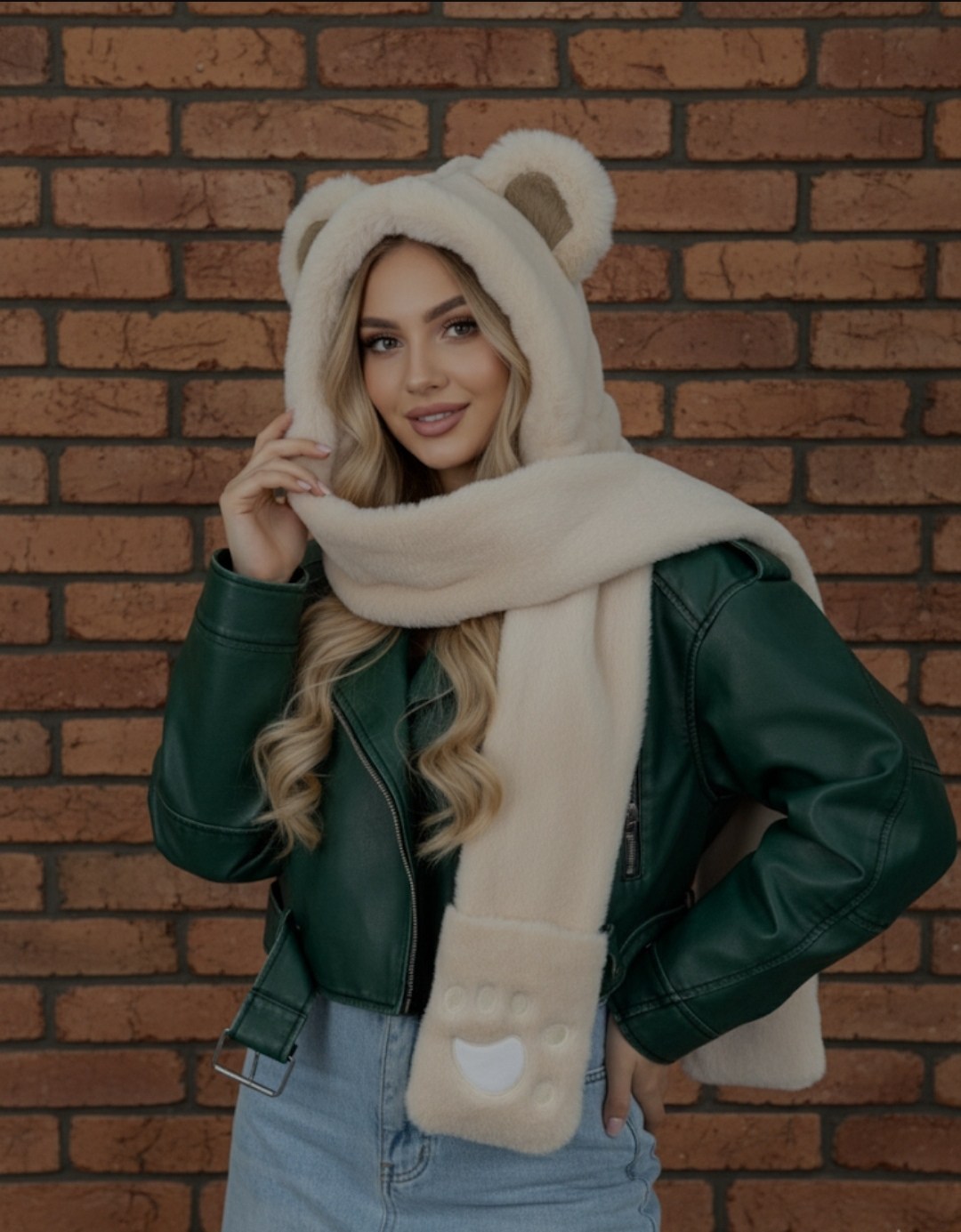 шапка шарф с ушками,плюшевая шапка,шапка шарф с ушками зимняя,шапка шарф,шарф с капюшоном