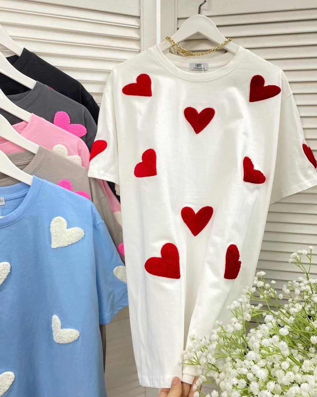футболки женская оверсайз,футболки женская,футболка оверсайз с сердцами,футболка оверсайз с сердечками,футболка женская сердце