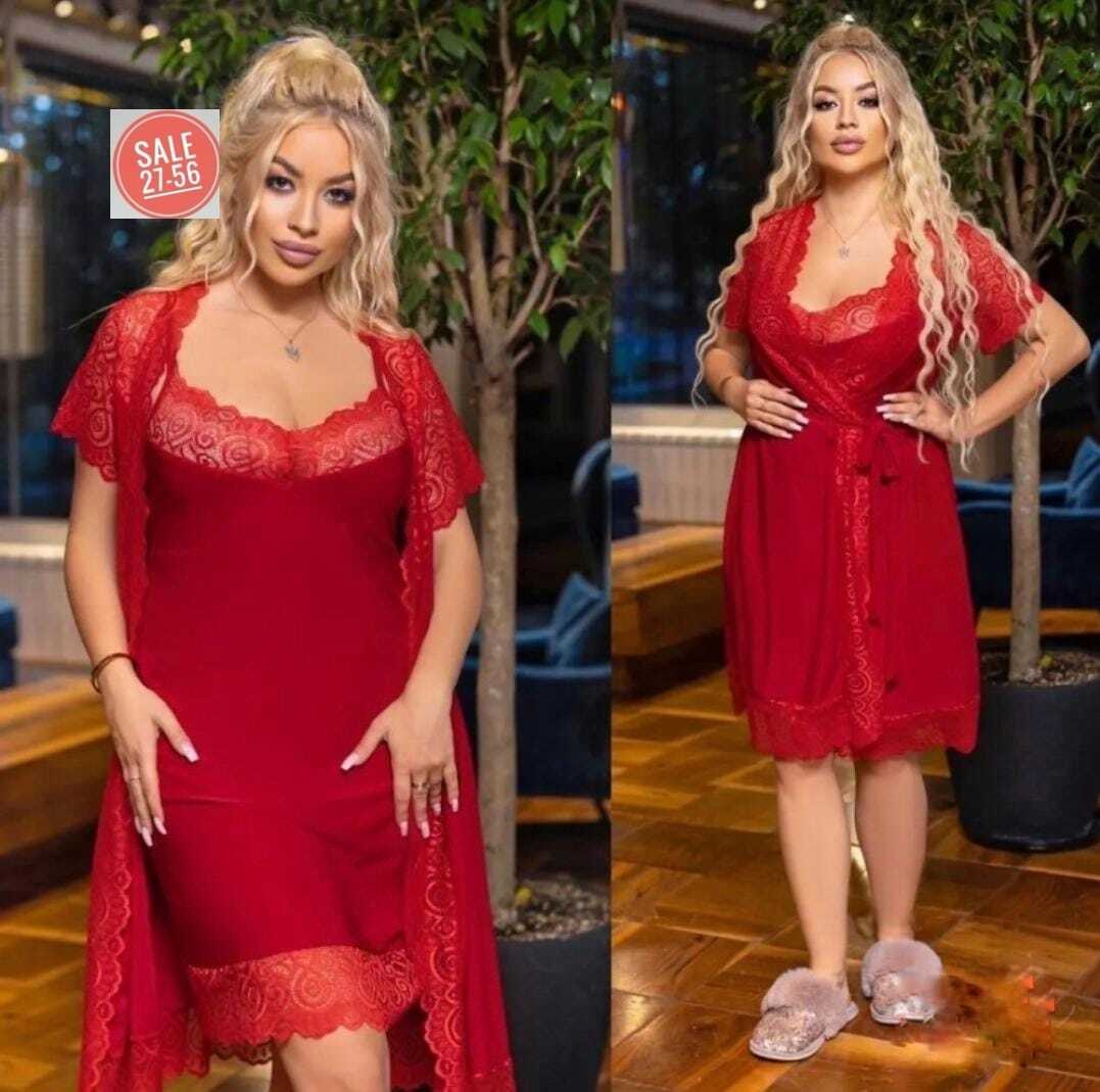 комплект пеньюар,ночная сорочка пеньюар,пеньюар с кружевом,комплект ночных рубашек,комплект сорочка пеньюар