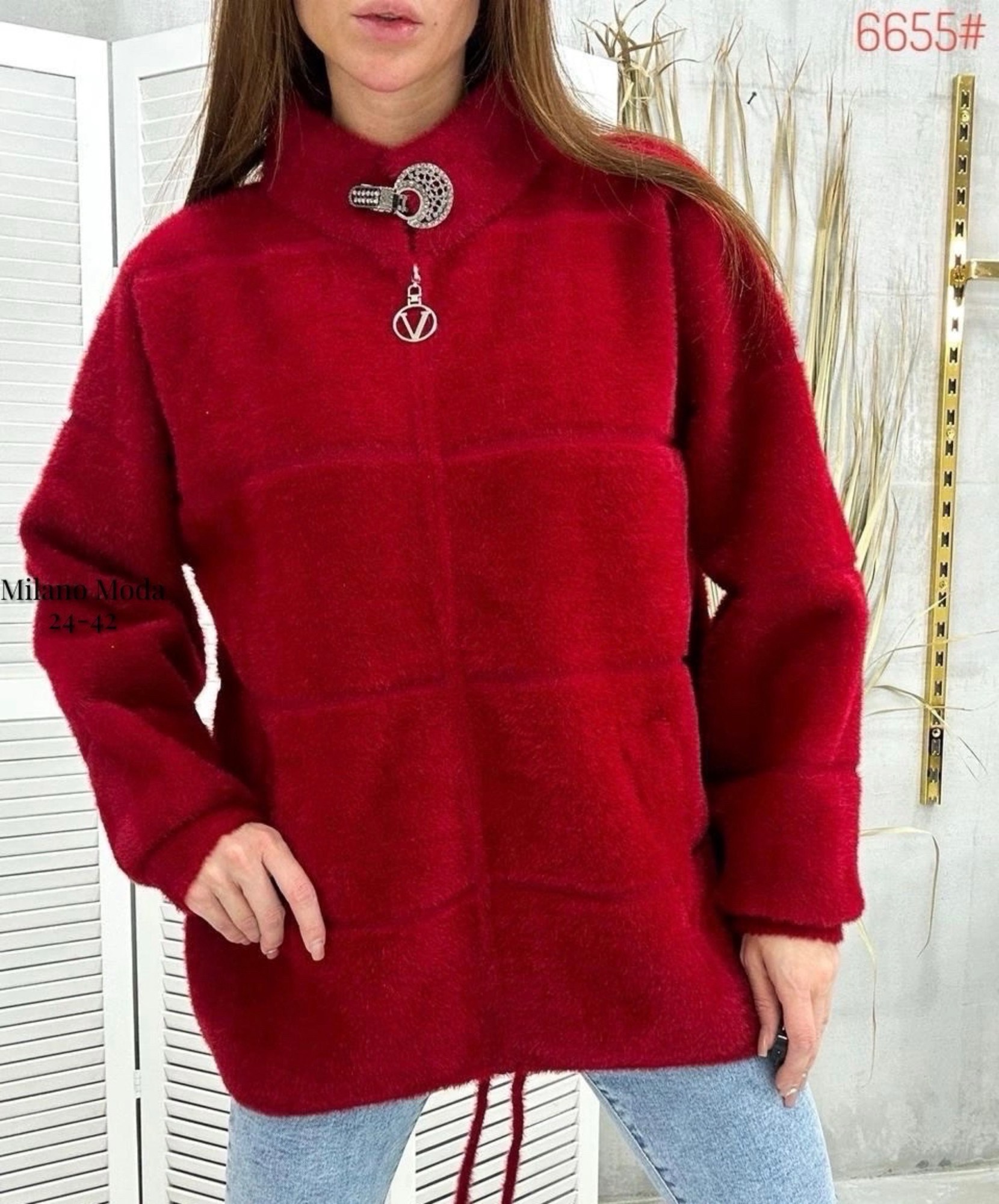 кардиган пушистый с альпакой кофта теплая на замке,куртка из альпаки,кофта женский,кардиганы женские альпака больших размеров,красная альпака куртка