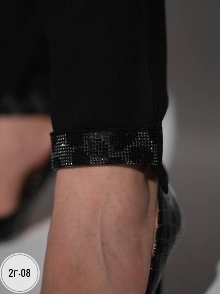 брюки трикотажные плотные со стразами lamaxx,брюки зауженные,женский брюки,брюки со стразами,брюки трикотажные