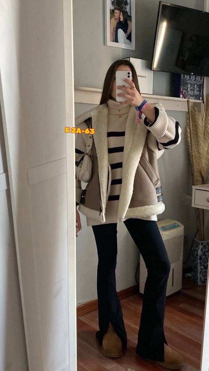 жилетка дубленка,жилетка авиатор,модные дубленки,стильная дубленка,дубленка авиатор из овчины