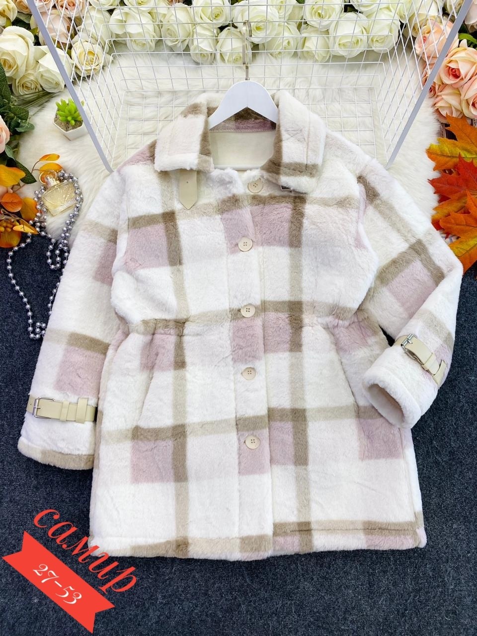 пальто в клетку,пальто для девочек,детское пальто,шерстяное пальто,пальто меховое