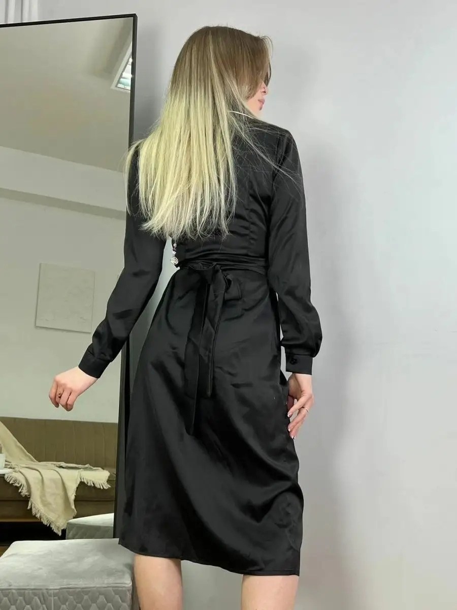 платье атласное,платье шелковое,платье с запахом черное,платье стильное,платье