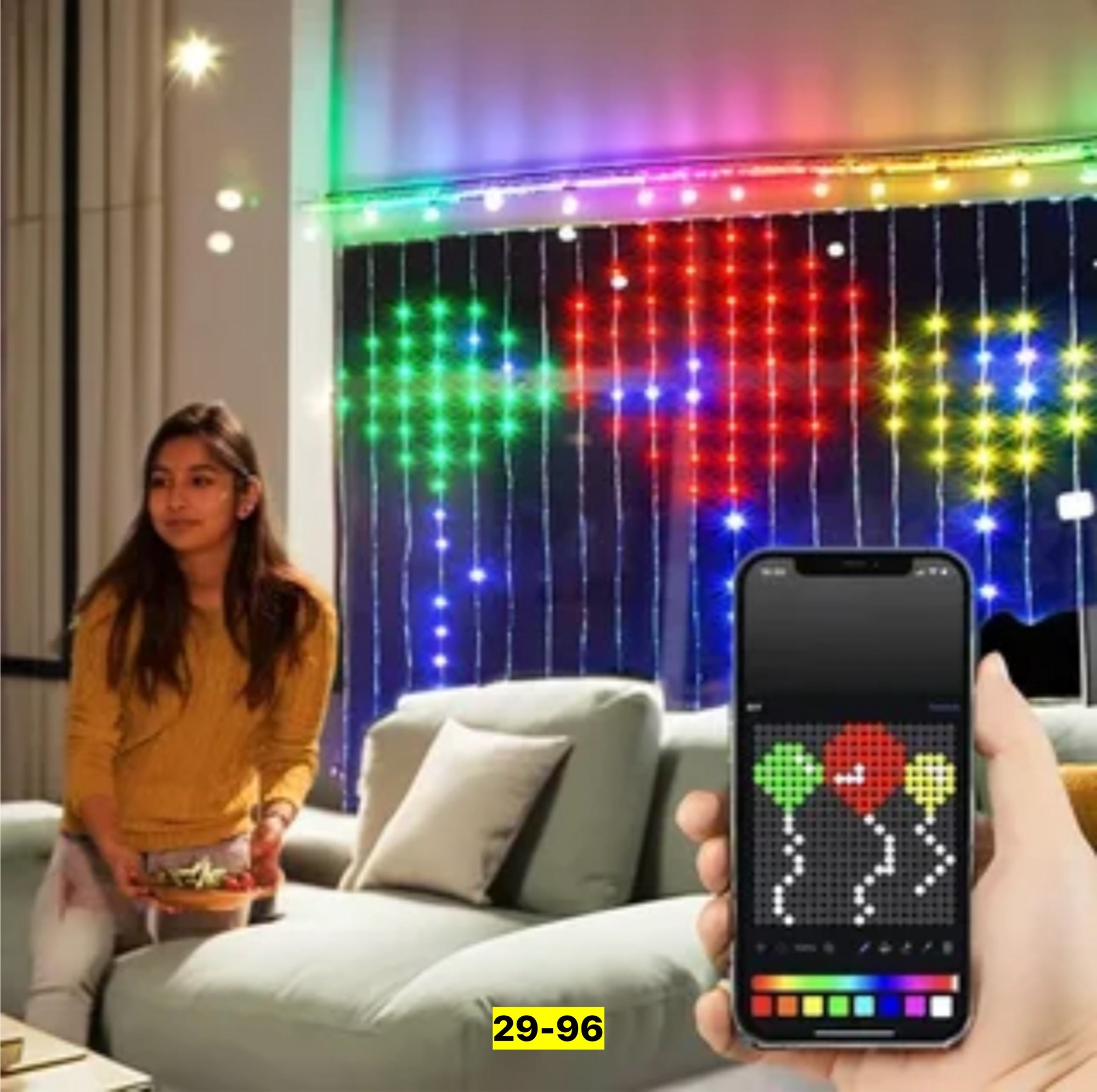 умная светодиодная,умная светодиодная гирлянда,светодиодная гирлянда,гирлянда занавеска,умная гирлянда