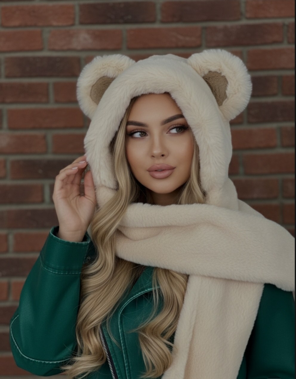 шапка шарф с ушками,плюшевая шапка,шапка шарф с ушками зимняя,шапка шарф,шарф с капюшоном