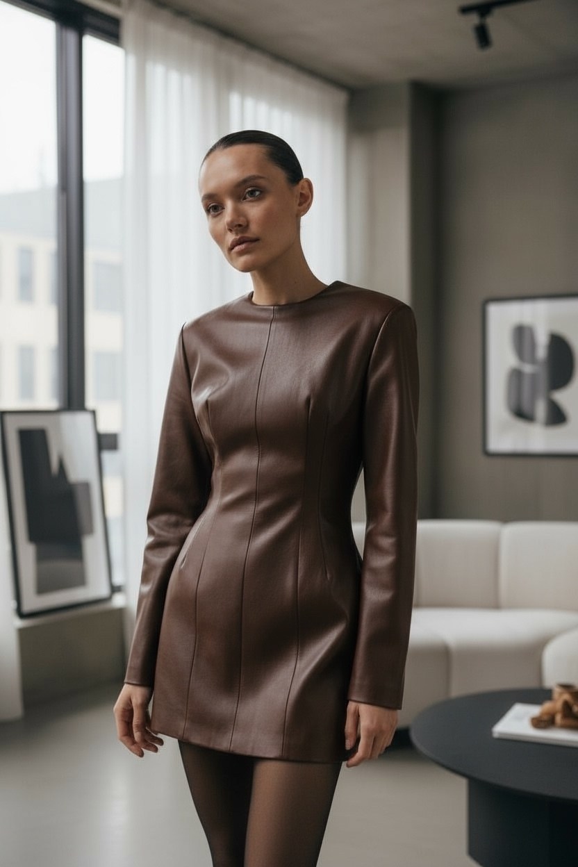 кожаное платье,платье из экокожи,черное платье из экокожи,кожаное платье мини,резервед кожаное платье