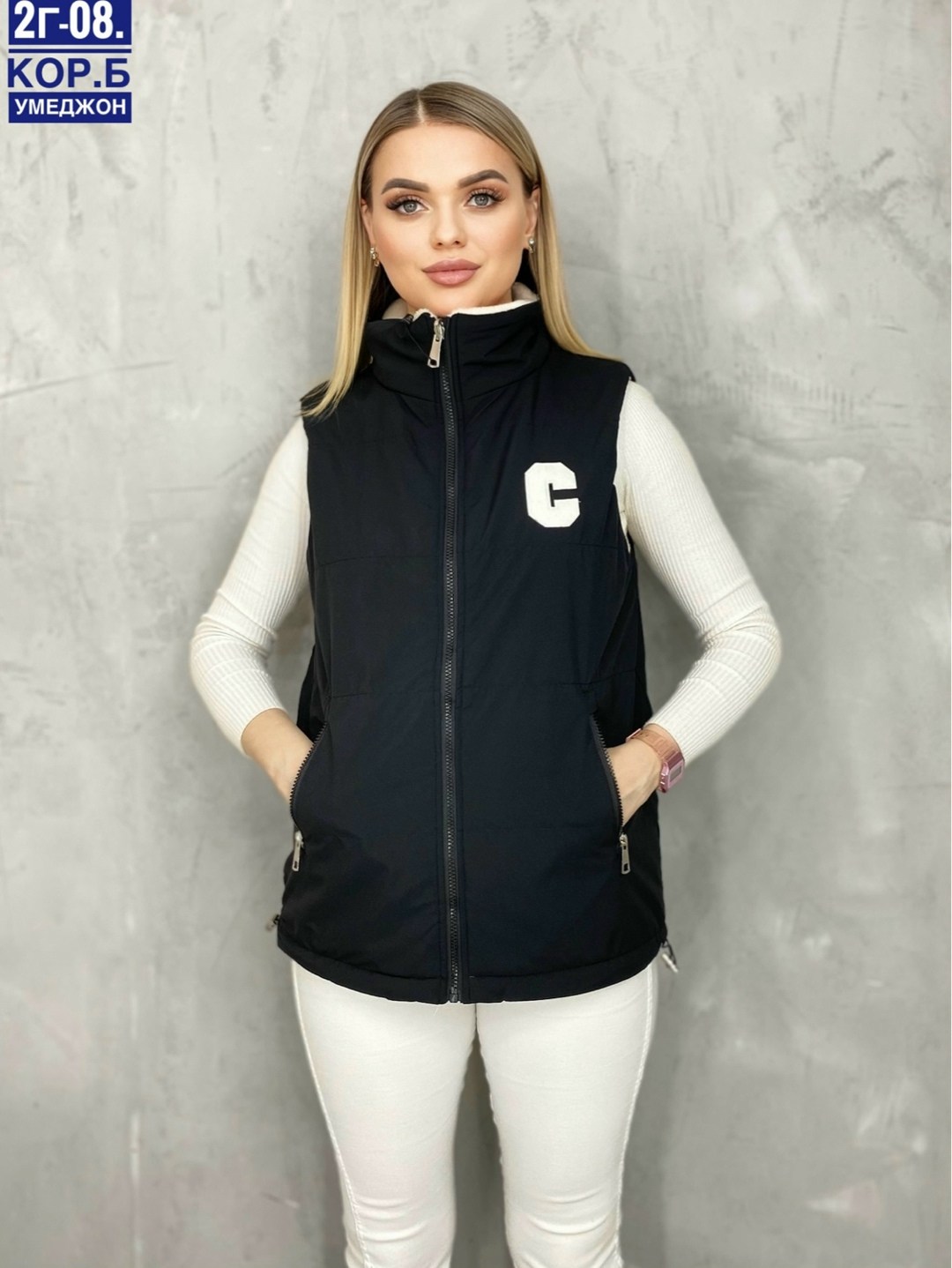 жилет двусторонний,жилетка двухсторонняя,женская жилетка,женский жилет,двухсторонний жилет