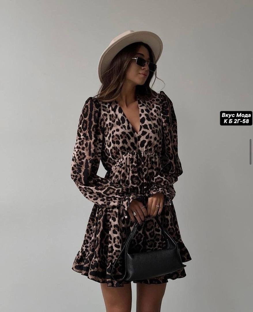 женское платье clacive с леопардовым принтом,платье женское леопардовое,платье леопардовое шелковое,платье с леопардовым принтом,леопардовое платье