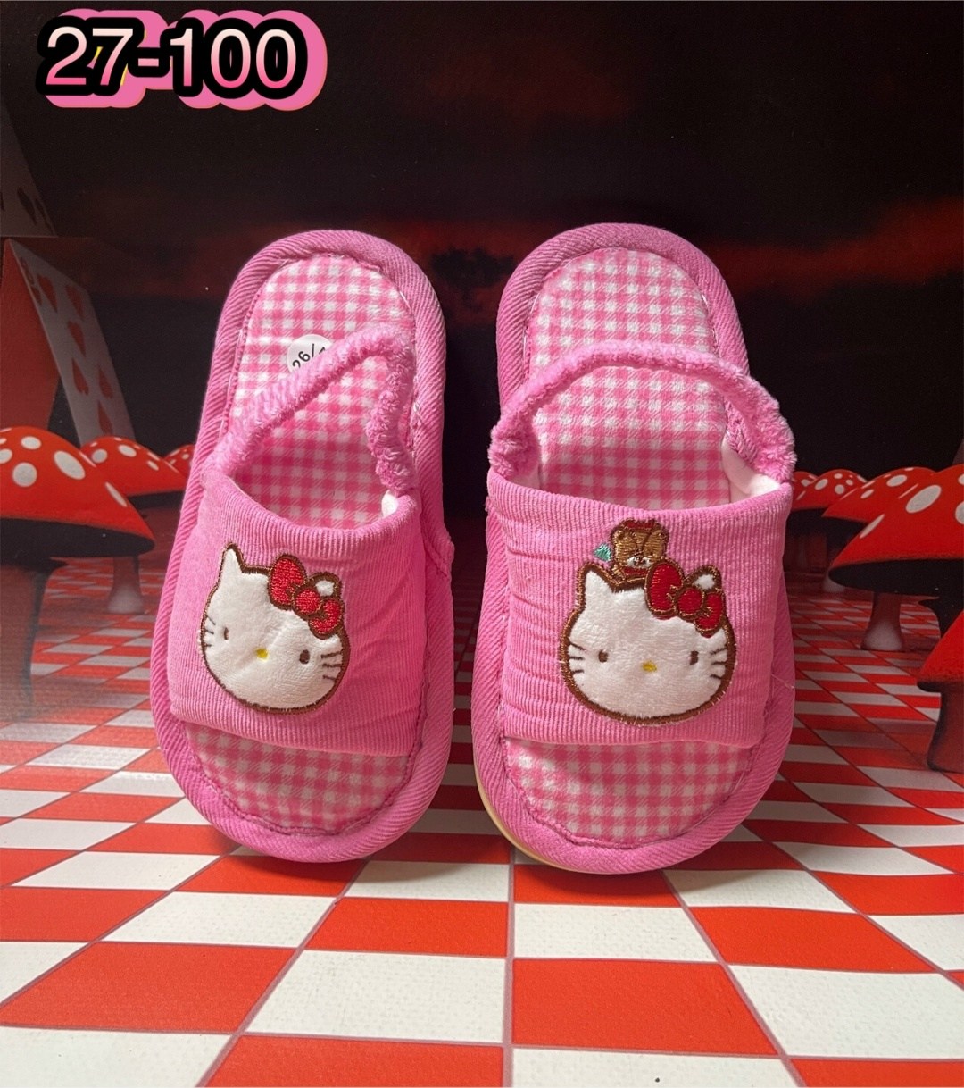 детские домашние тапочки,тапочки для девочек,тапочки домашние,домашние тапочки хелло китти,тапочки домашние детские для девочек