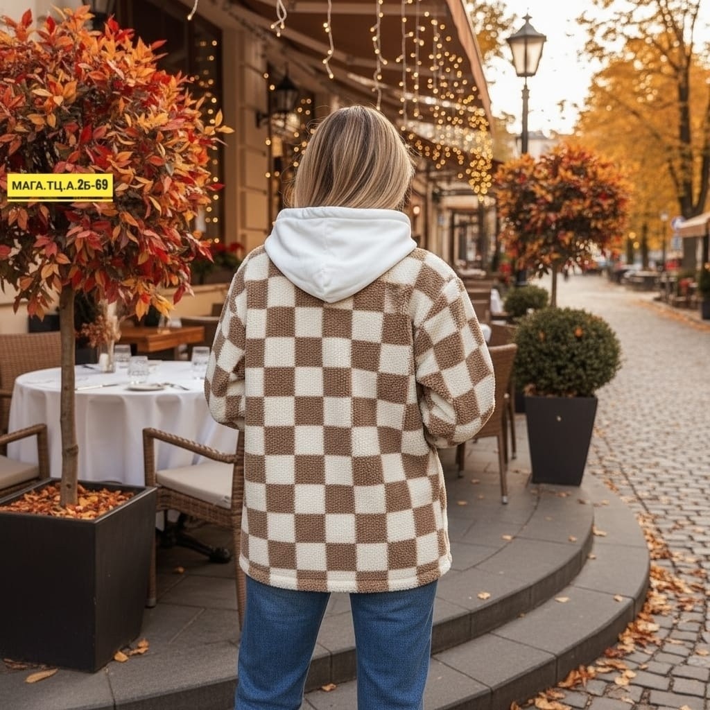 клетчатая кофта,теплая кофта,свитшот в клетку,клетчатая куртка,кофта барашек