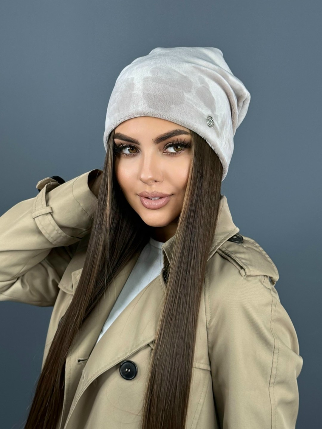 велюровая шапка,шапка велюровая женская,головные уборы из велюра,шапки комплект женская,шапка прада женская