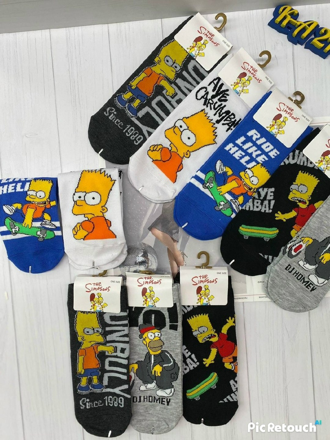 носки симпсоны,носки комплект,носки набор,носки с принтами,набор носки с принтом